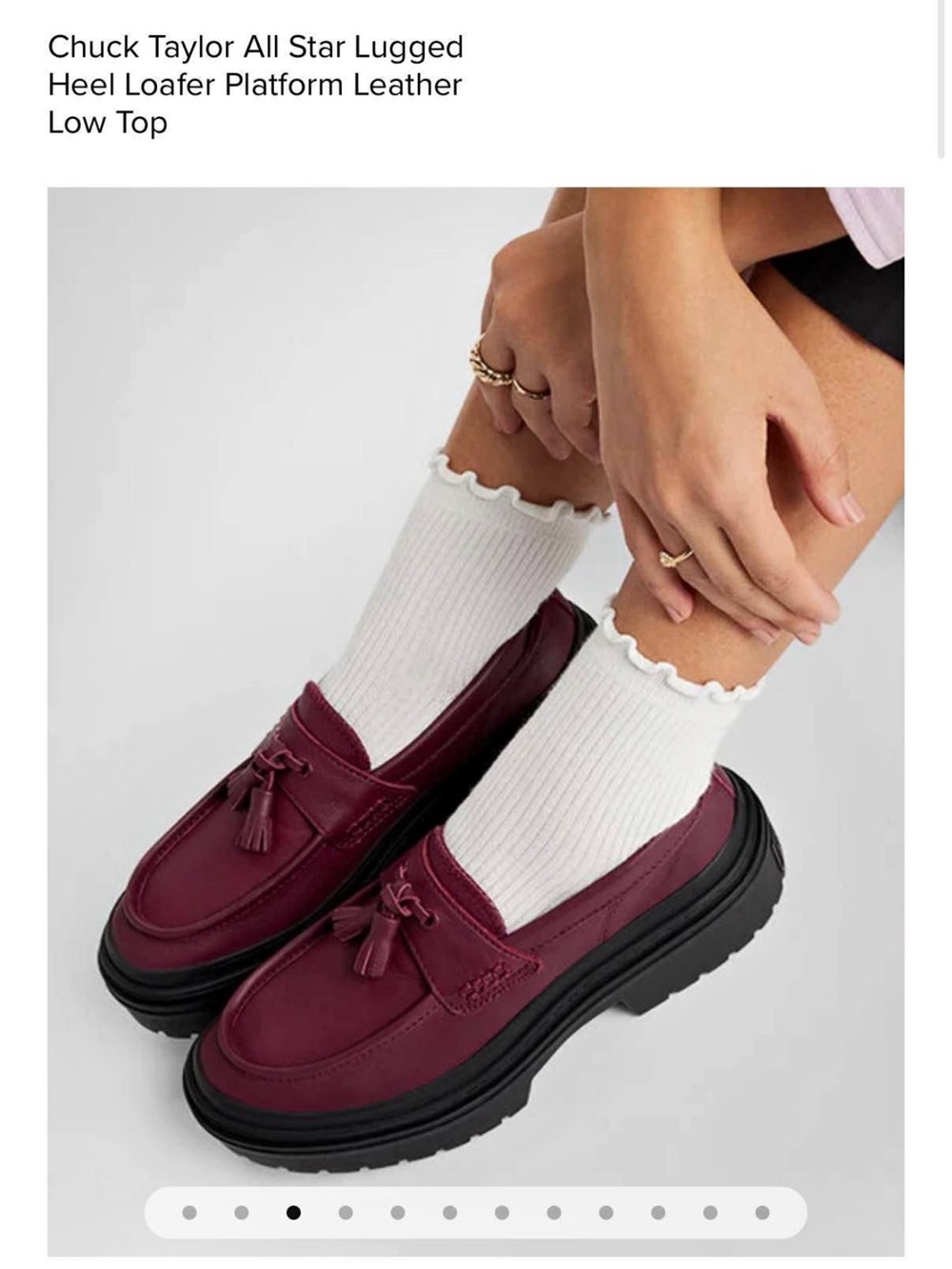 Converse Chuck Taylor All Star Lugged Tassel Loafer in Burgundy and Black